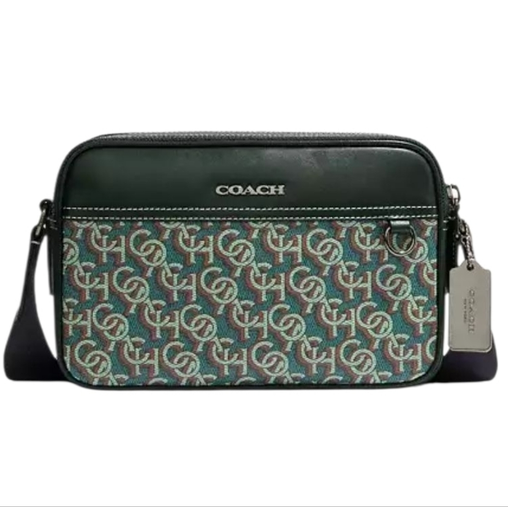 COACH Bag CF484 Graham Crossbody Coach Monogram Rare Green